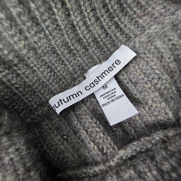 Autumn Cashmere Womens Turtleneck Oversized Size Med Pullover Sweater Gray Wool - Picture 4 of 5